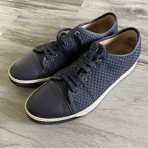Lanvin Blue Leather Cap Toe Sneakers Shoes 11